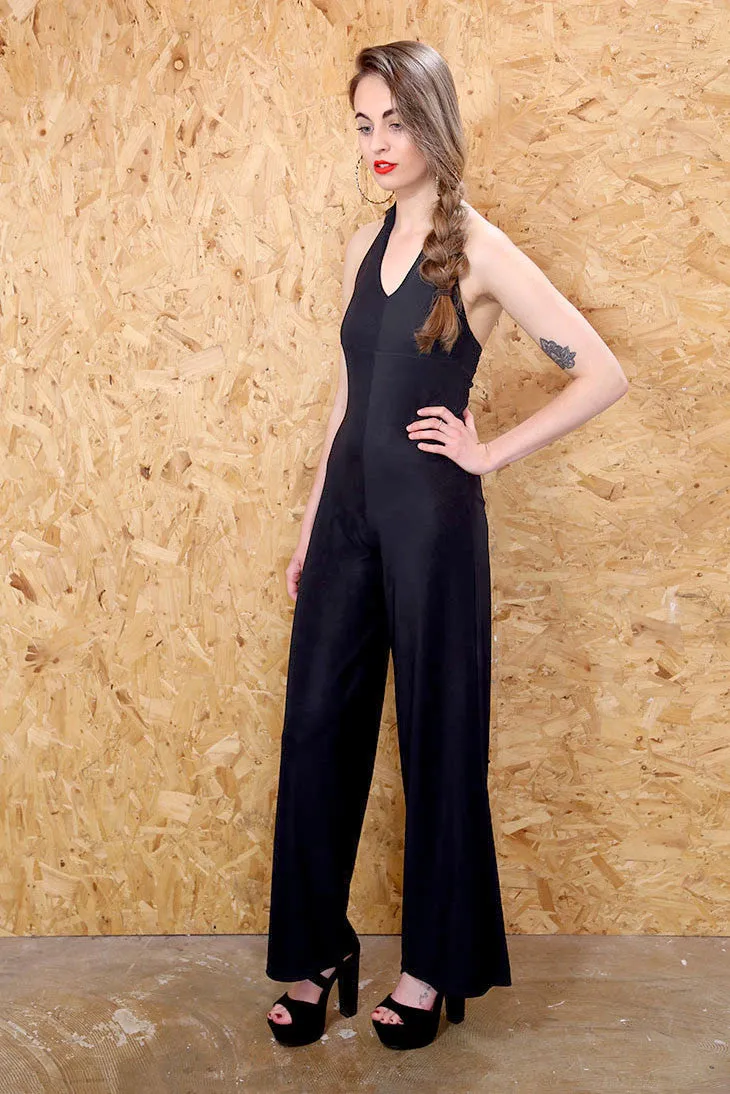 Jet Black Backless Luxe Jumpsuit