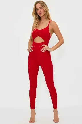 Jewel Catsuit Merry Red Waffle