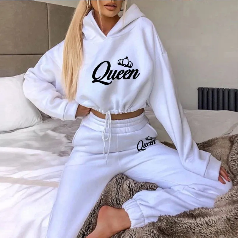 Jogging Sets for Women 2 Pieces Hoodie Women's Tracksuit Comfortable Fashion Short Style Set 2024 Simple Drawstring Daily Casual