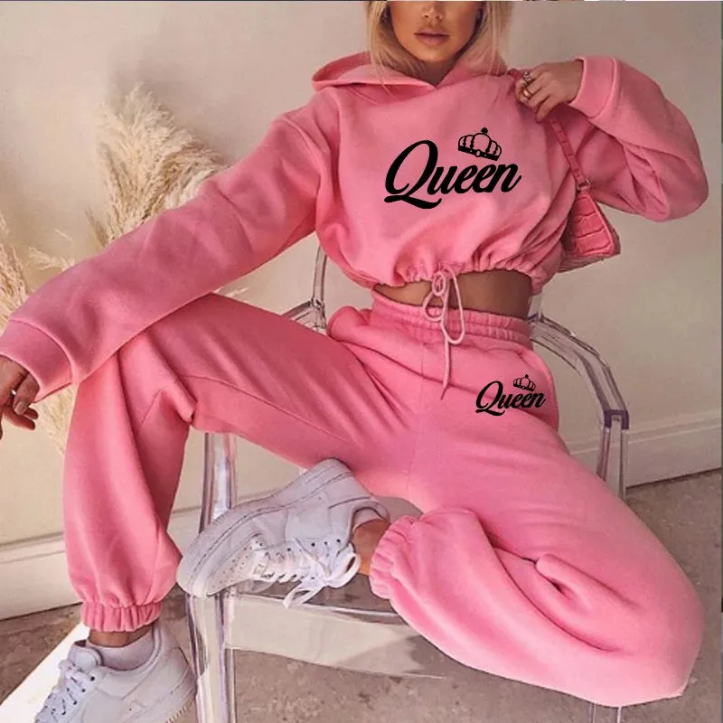 Jogging Sets for Women 2 Pieces Hoodie Women's Tracksuit Comfortable Fashion Short Style Set 2024 Simple Drawstring Daily Casual