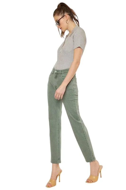 Kancan Olive Ultra High Rise Straight Jeans