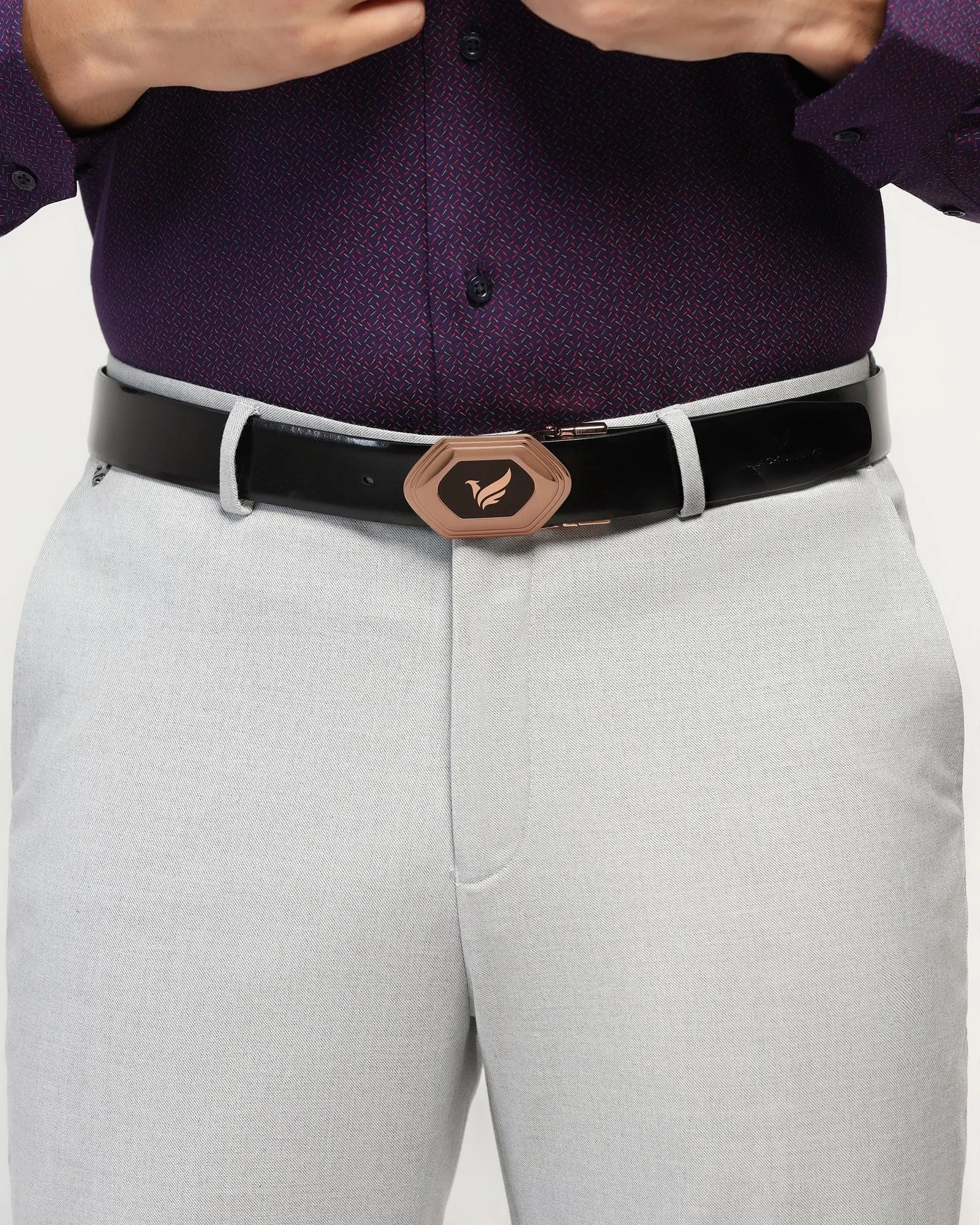 Leather Reversible Wine & Black Solid Belt - Unstorm