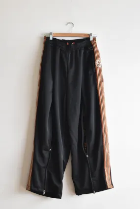 「leh」zip wide track pants -black-