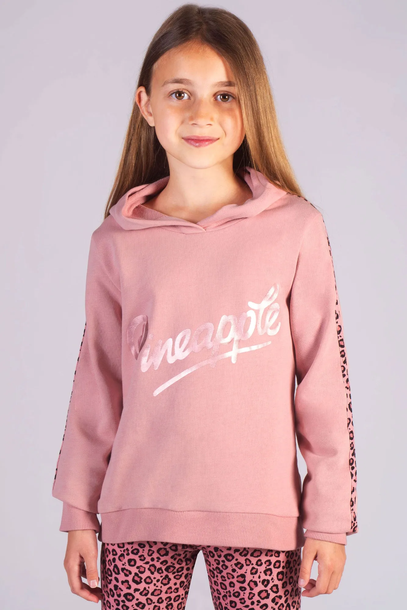 Leopard Stripe Logo Hoodie