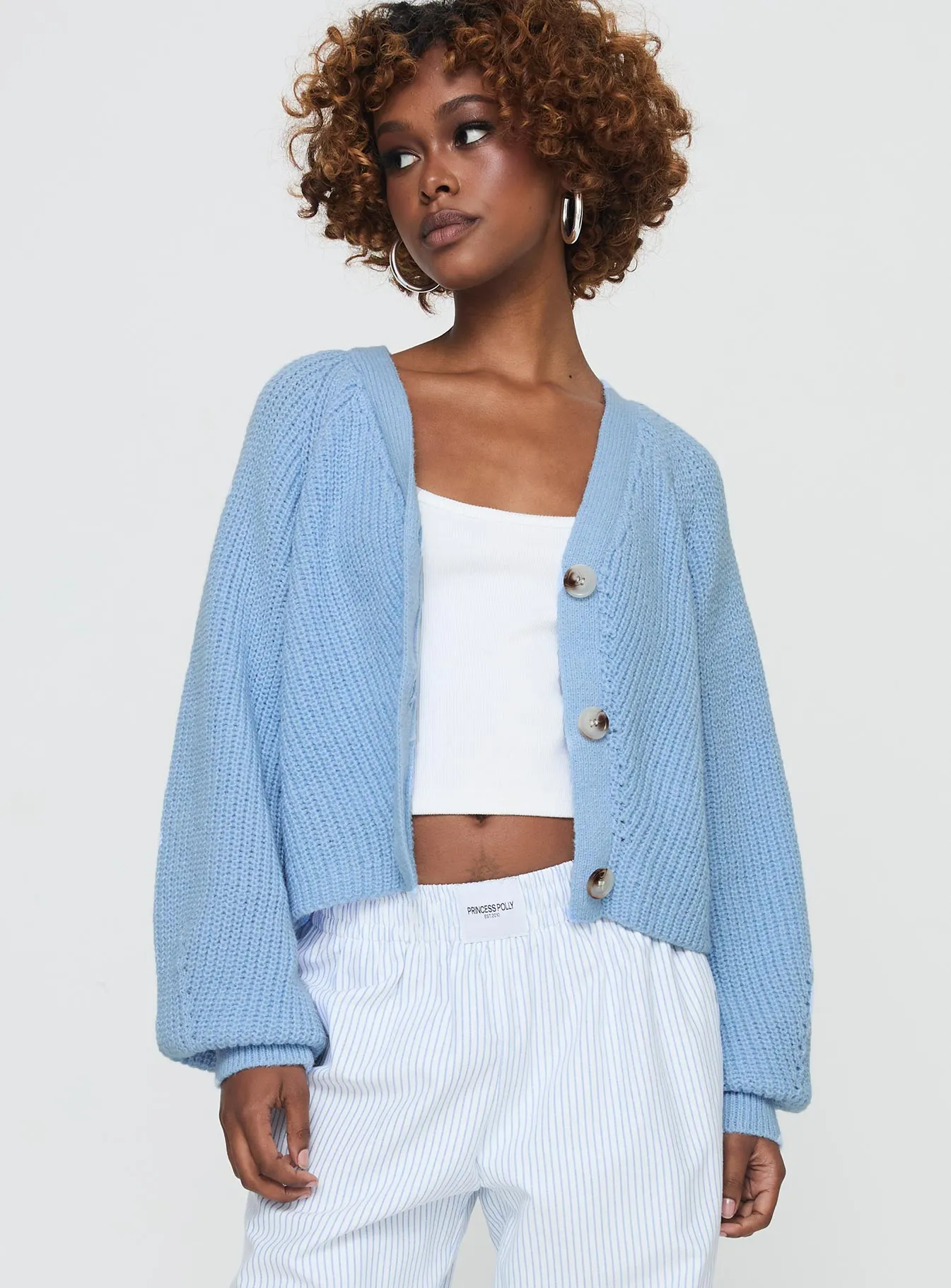 Leskie Cardigan Pale Blue