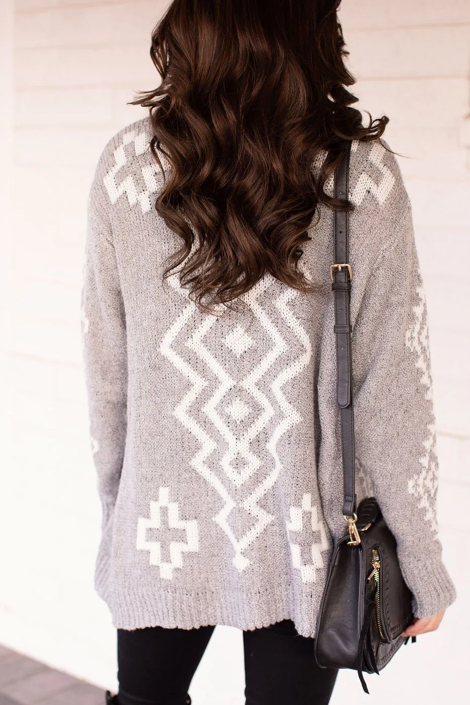 Lidia Grey Patterned Cardigan