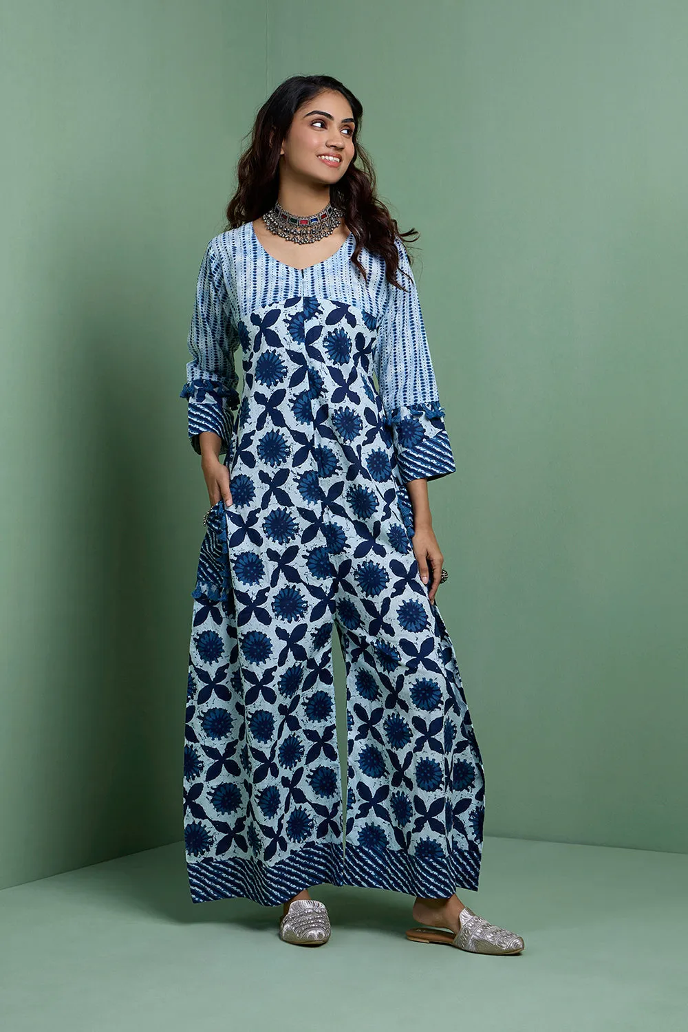 MASTANEY - Cotton Indigo Jumpsuit