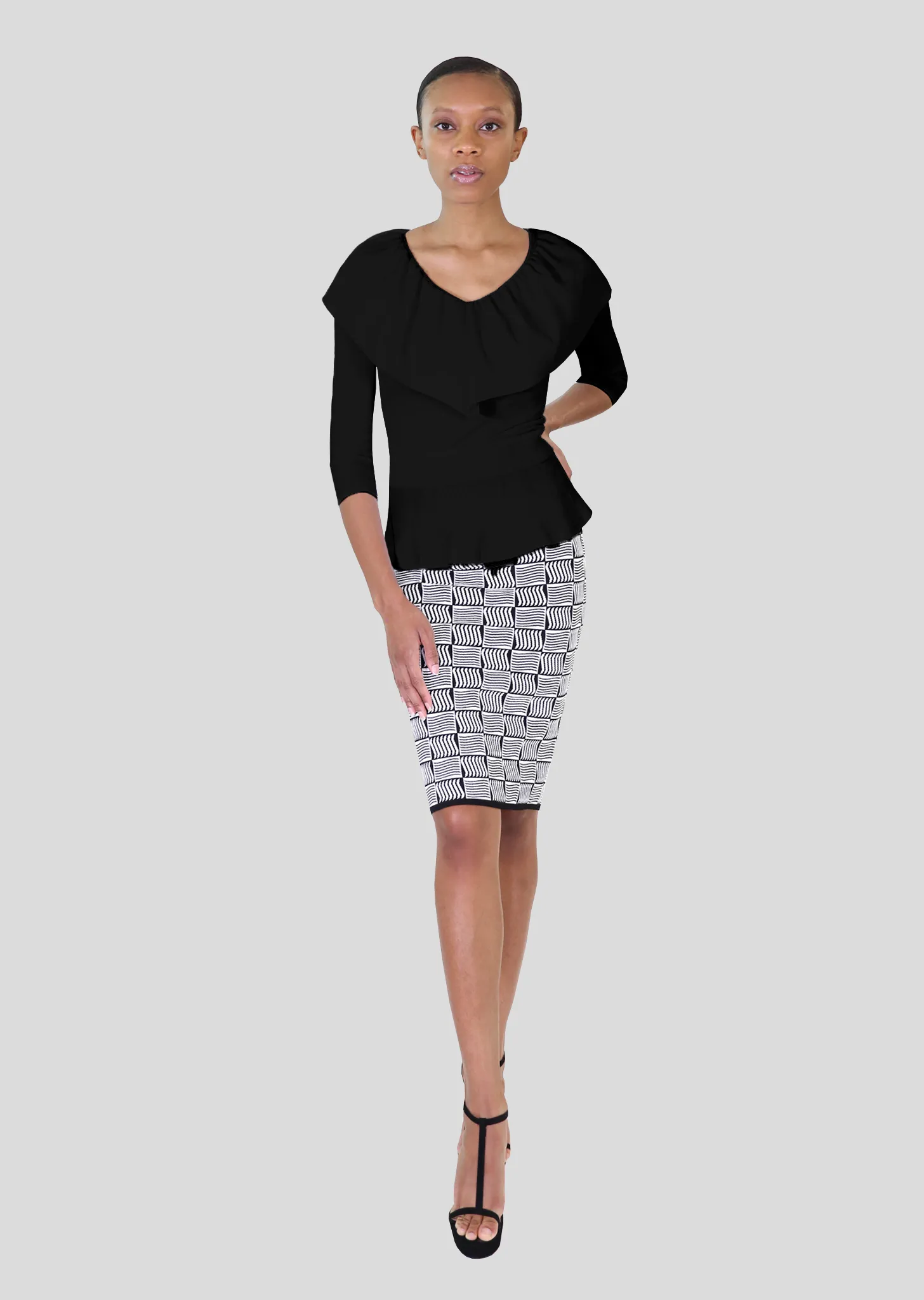 Mathilda -  Modern Contrast Pencil Skirt