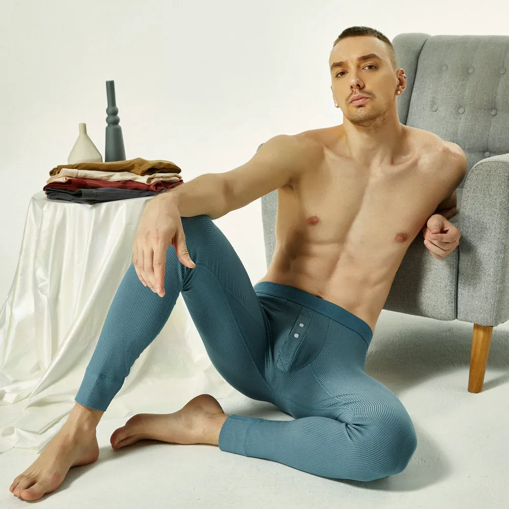 Men's Long Johns Elastic Breathable Cotton Thermal Pants