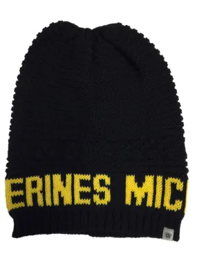 Michigan Wolverines TOW Navy Leisure Knit Slouchy Hipster Hanging Beanie Hat Cap