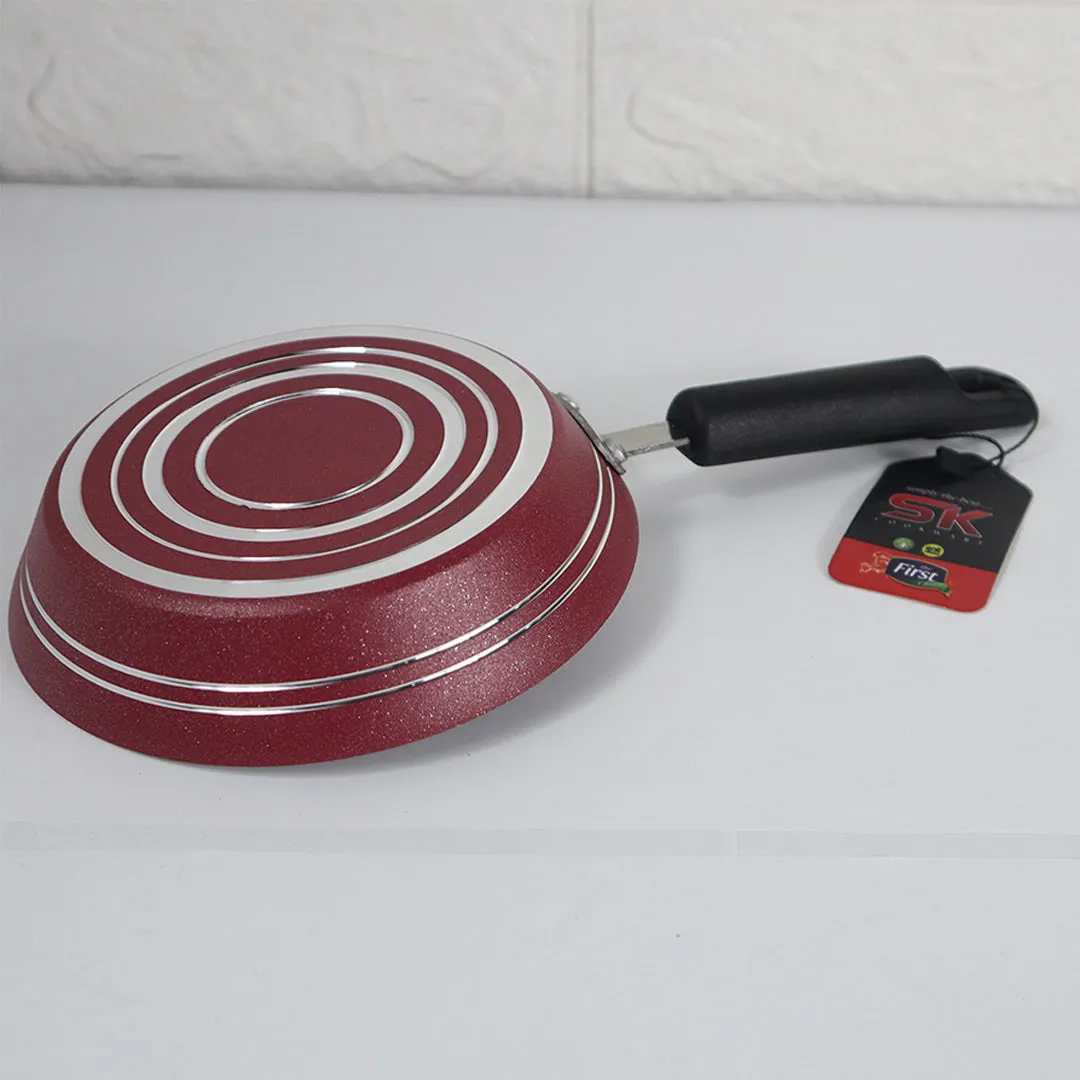 Mini Non Stick Marble Coated Maroon One Egg Frying Pan