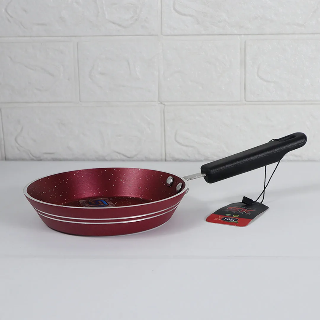 Mini Non Stick Marble Coated Maroon One Egg Frying Pan