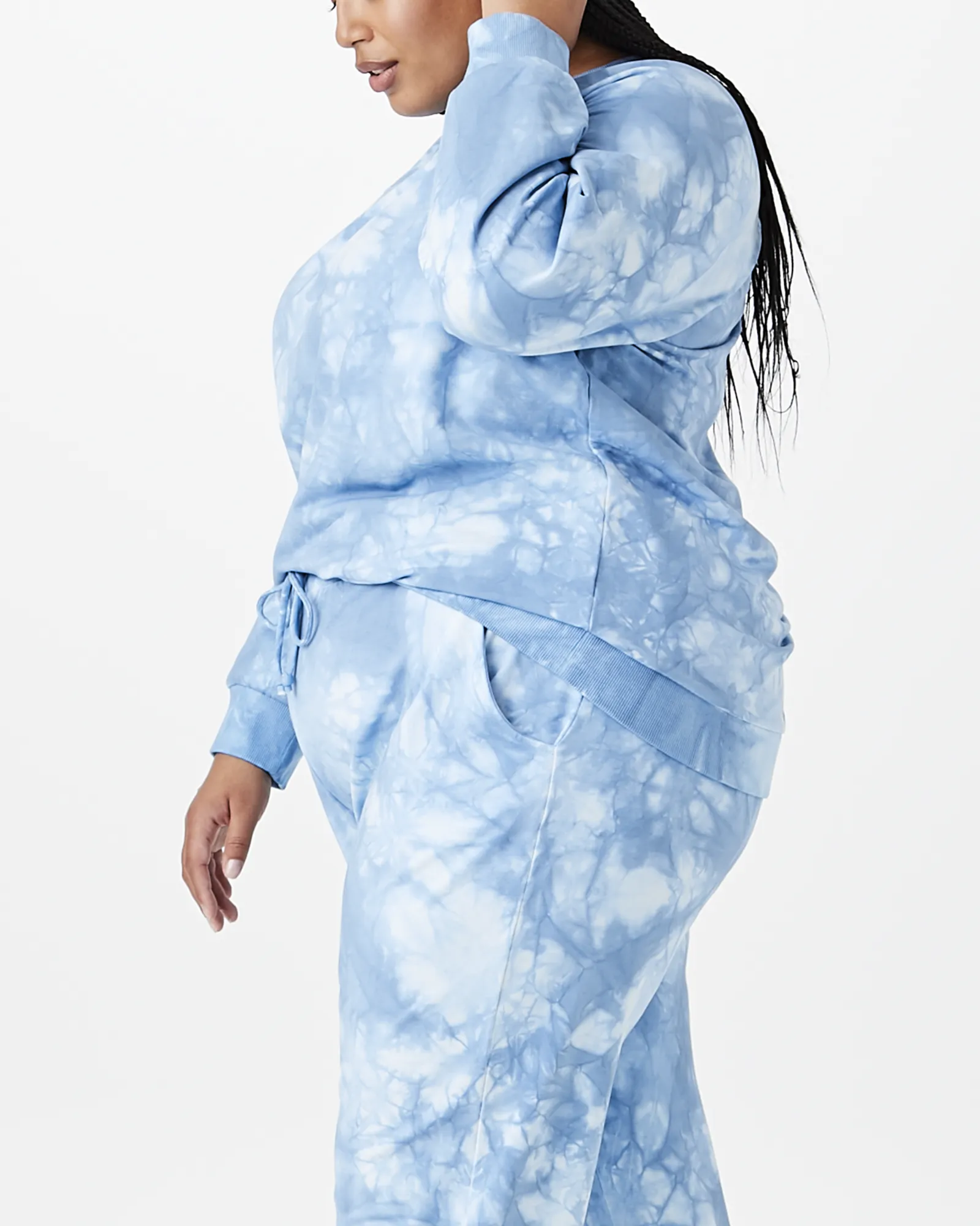 Miriam Tie-Dye Sweatshirt | Light Blue / White