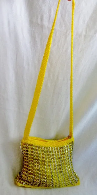 NEW Knit Woven SODA CAN POP TOP Shoulder Bag Vegan YELLOW Teen Tween Gift