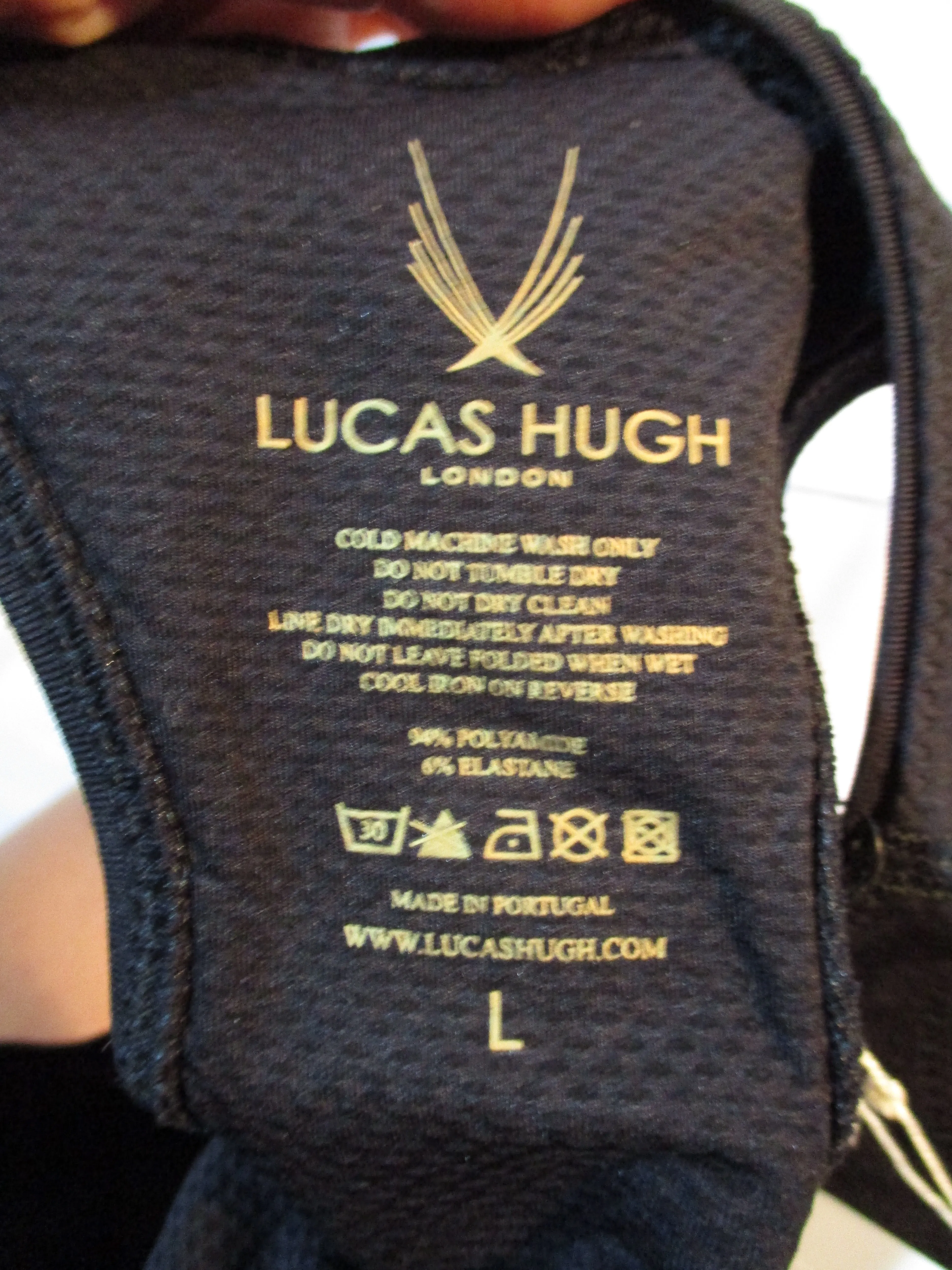 NEW NWT LUCAS HUGH LONDON TECHNICAL KNIT Sports Bra Athletic Workout BLACK