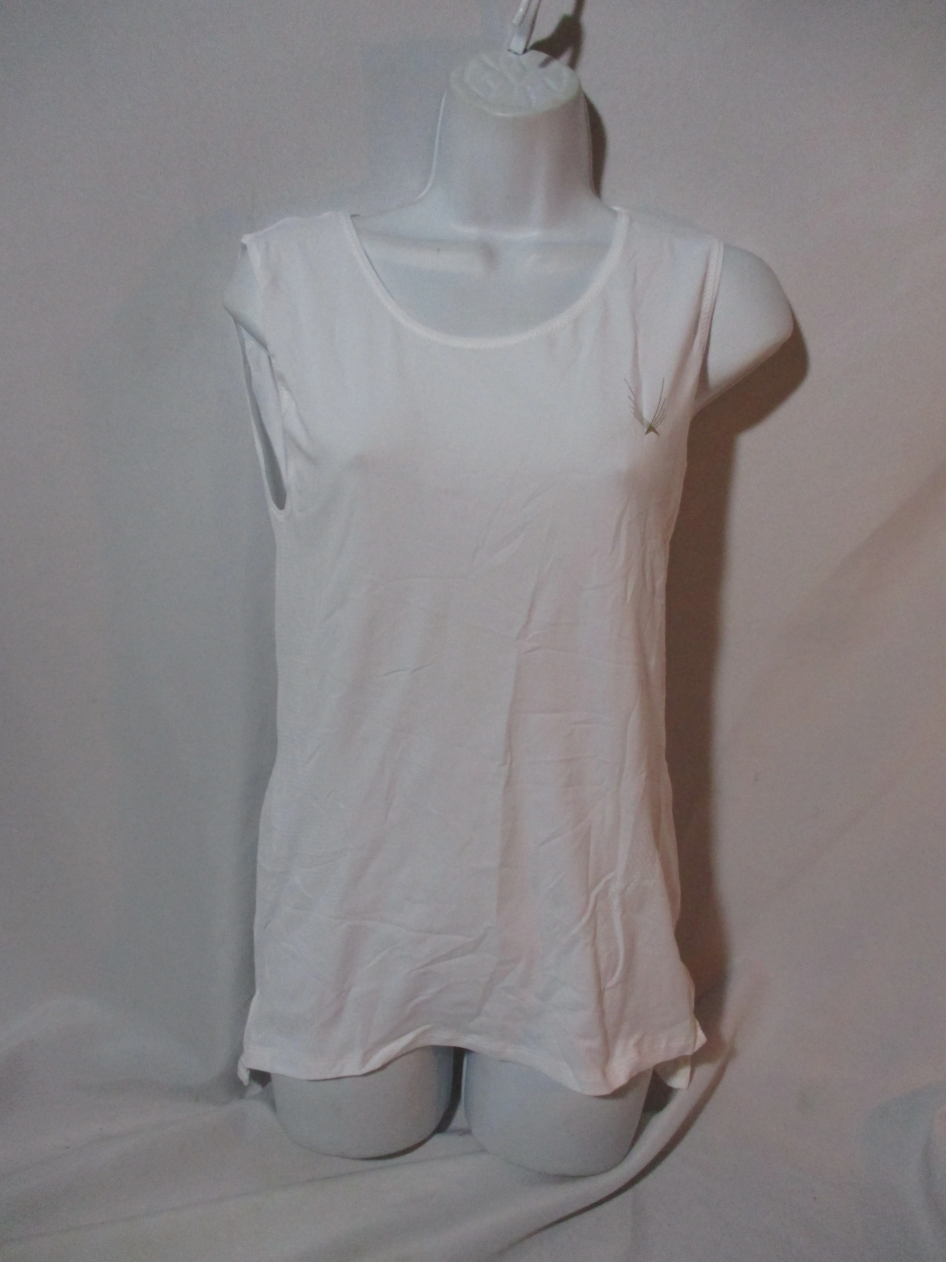 NEW NWT LUCAS HUGH TECHNICAL KNIT SLEEVELESS T-SHIRT WHITE M