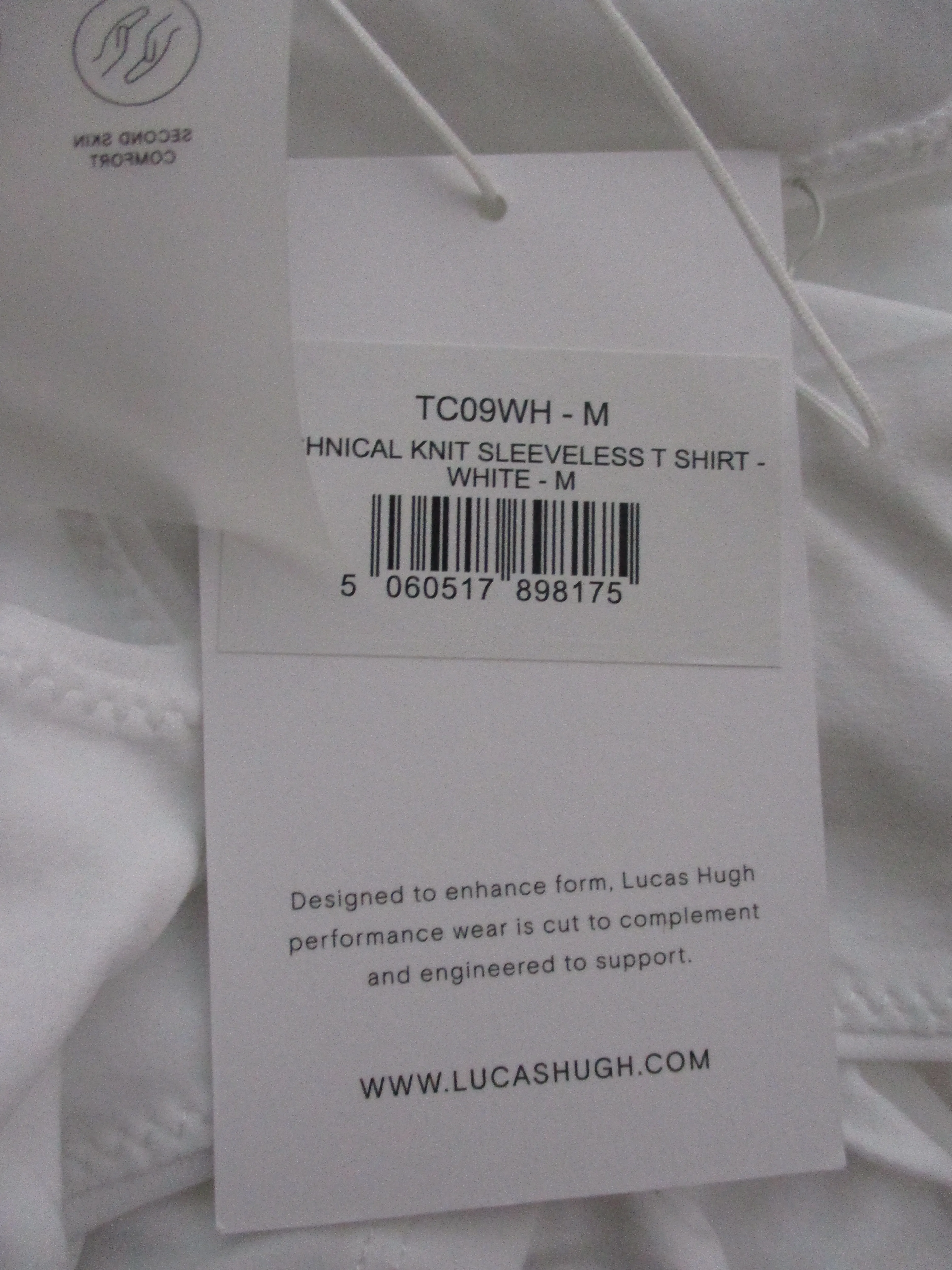 NEW NWT LUCAS HUGH TECHNICAL KNIT SLEEVELESS T-SHIRT WHITE M