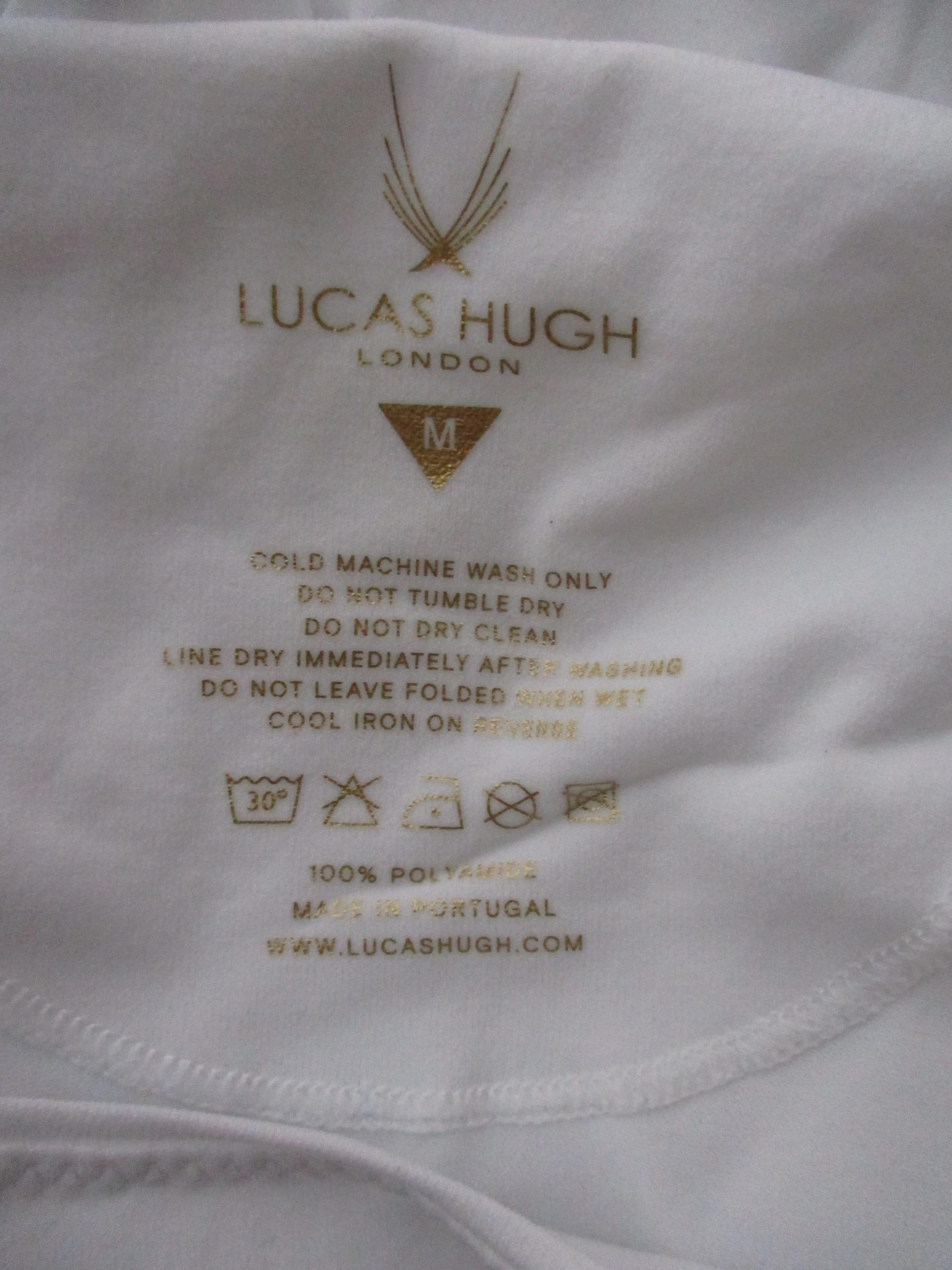 NEW NWT LUCAS HUGH TECHNICAL KNIT SLEEVELESS T-SHIRT WHITE M