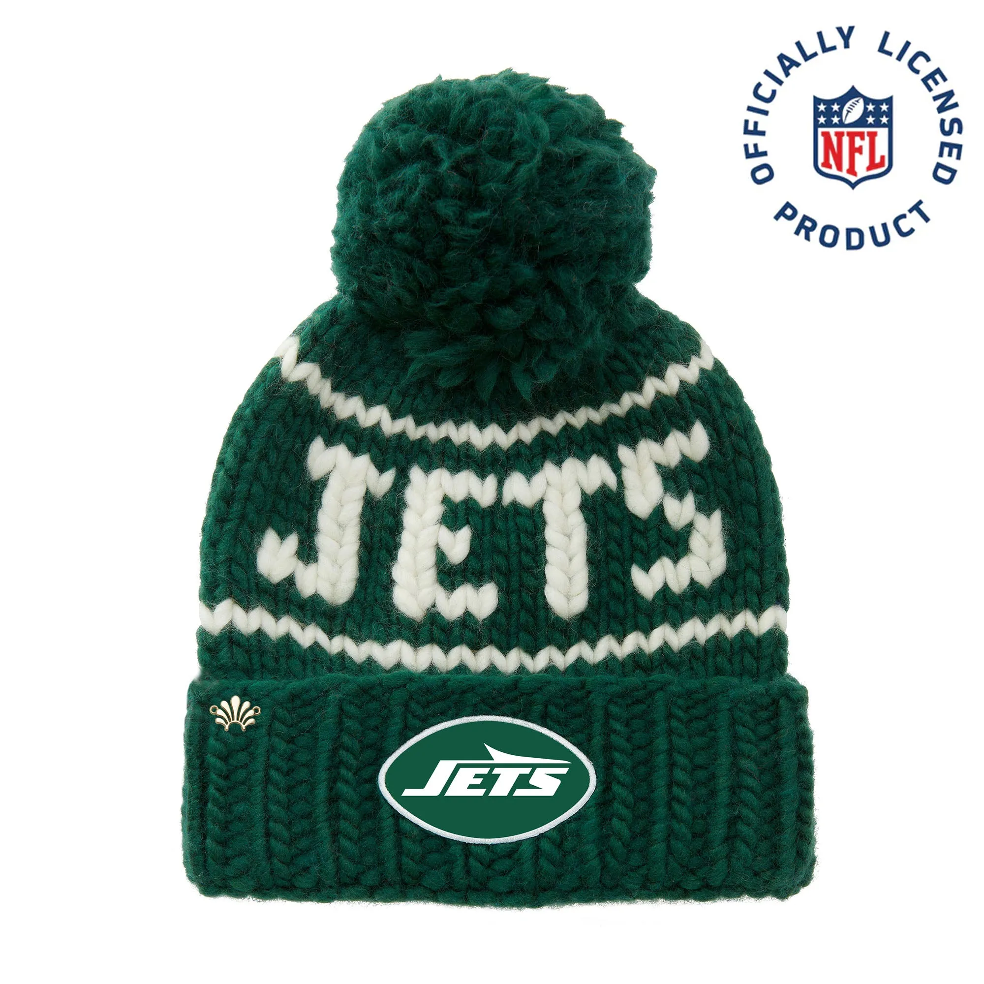 NEW YORK JETS LELE SADOUGHI X NFL FOREST GREEN BEANIE YARN POM