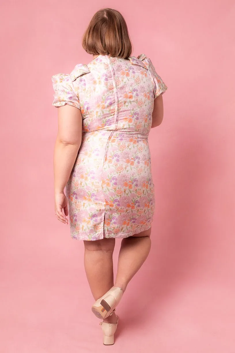 Nina Bow Dress in Pastel Jacquard - FINAL SALE