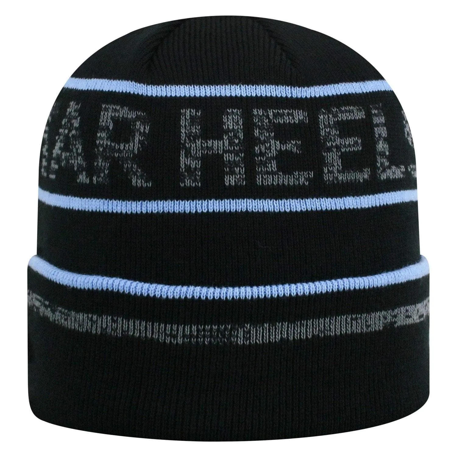 North Carolina Tar Heels TOW Black Striped "Effect" Style Cuffed Knit Beanie Cap