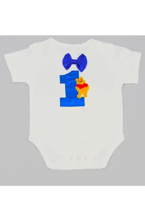 One pooh first birthday bodysuit