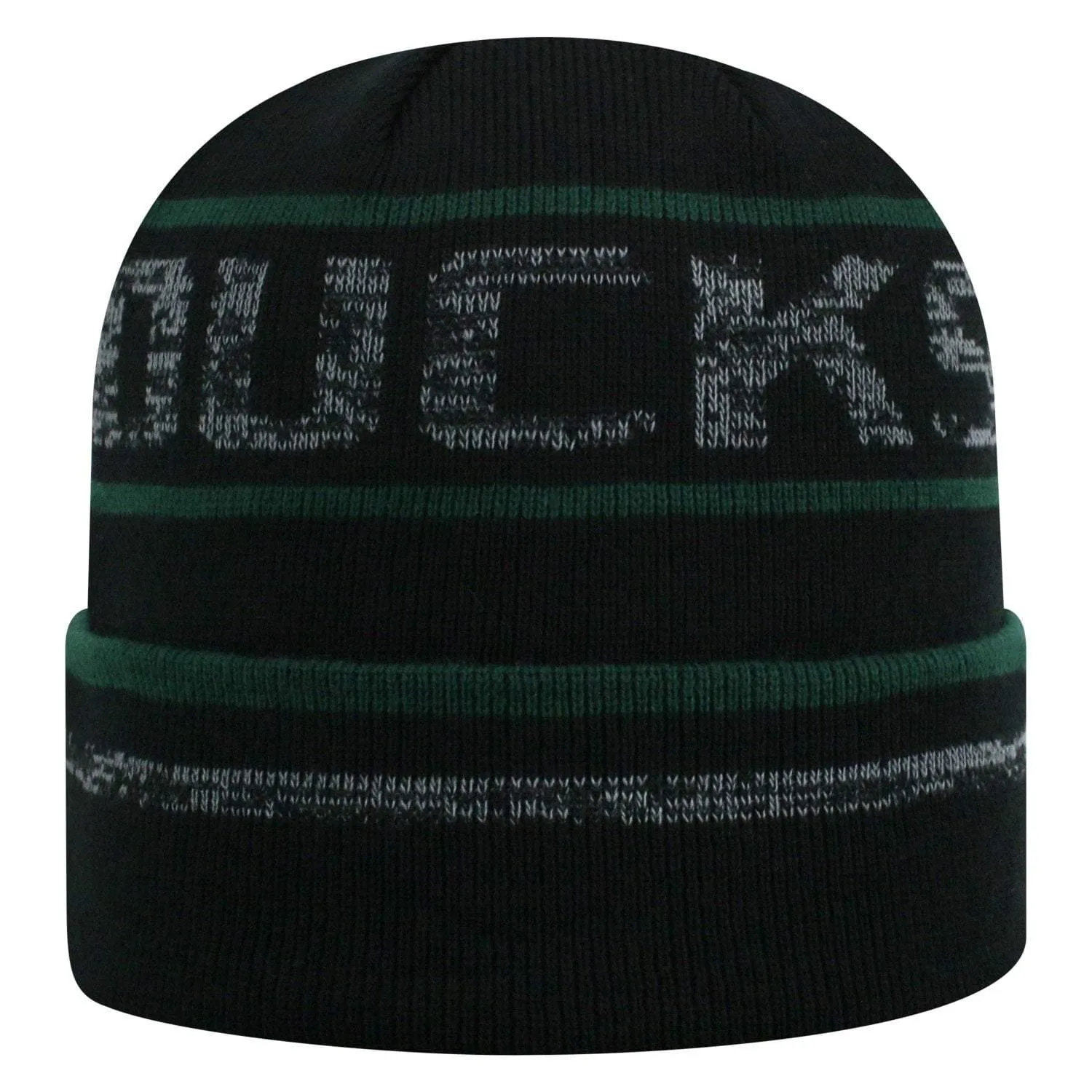 Oregon Ducks TOW Black Striped "Effect" Style Cuffed Knit Beanie Cap