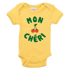 Organic Mon Cheri French Cherry Baby Bodysuit - Yellow