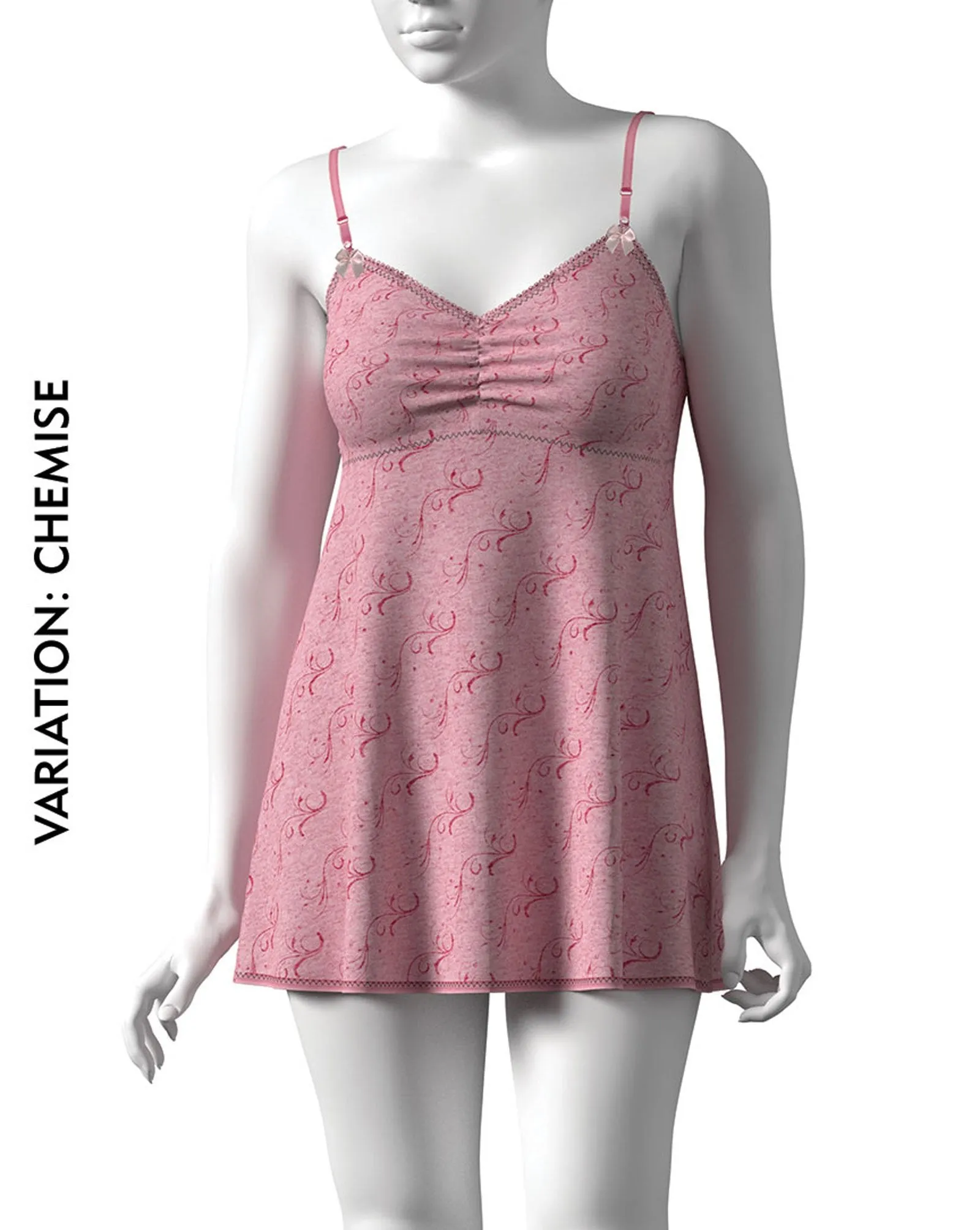 PDF "Anita" Babydoll and Panty Set Sewing Pattern, Sizes XS-L