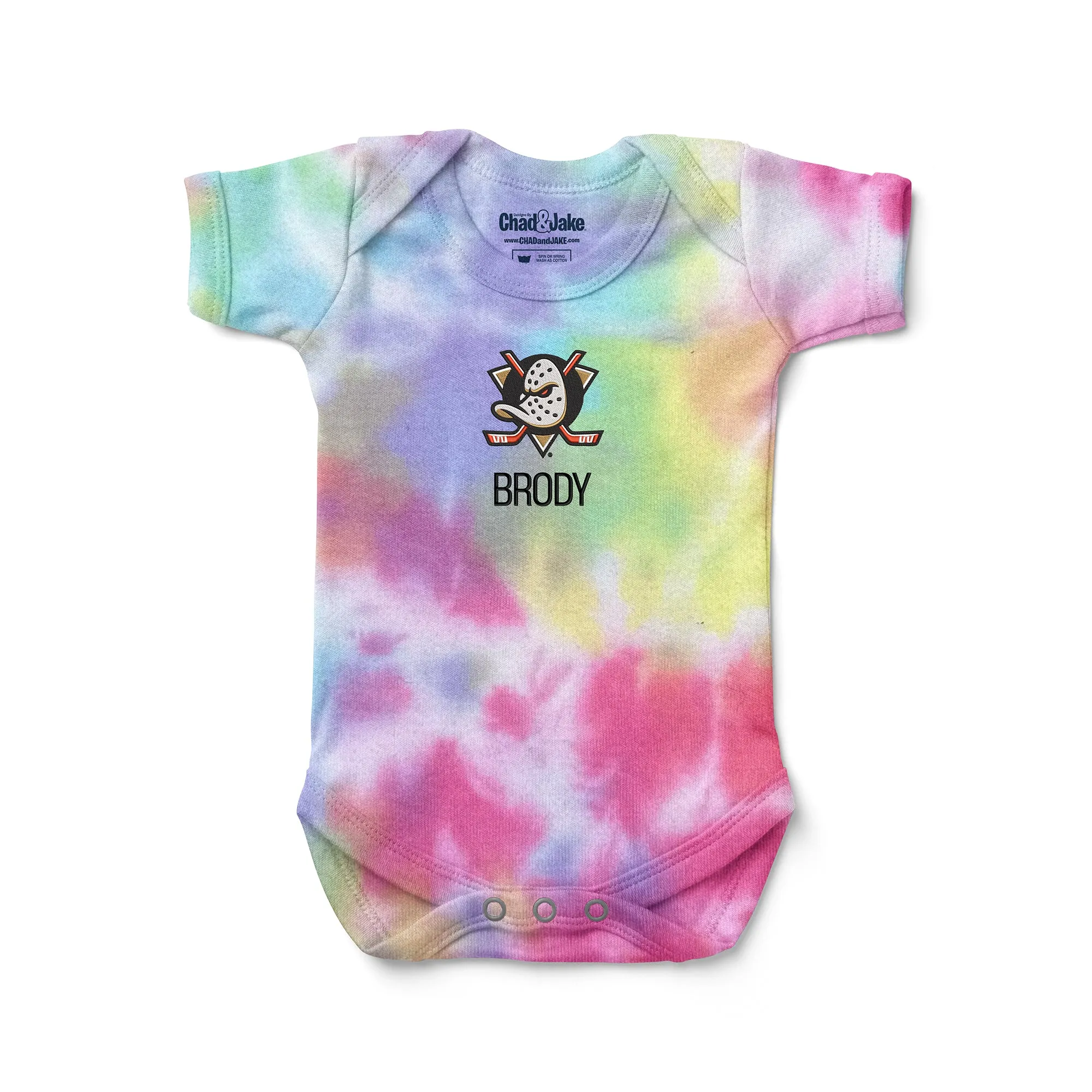 Personalized Anaheim Ducks Tie Dye Bodysuit