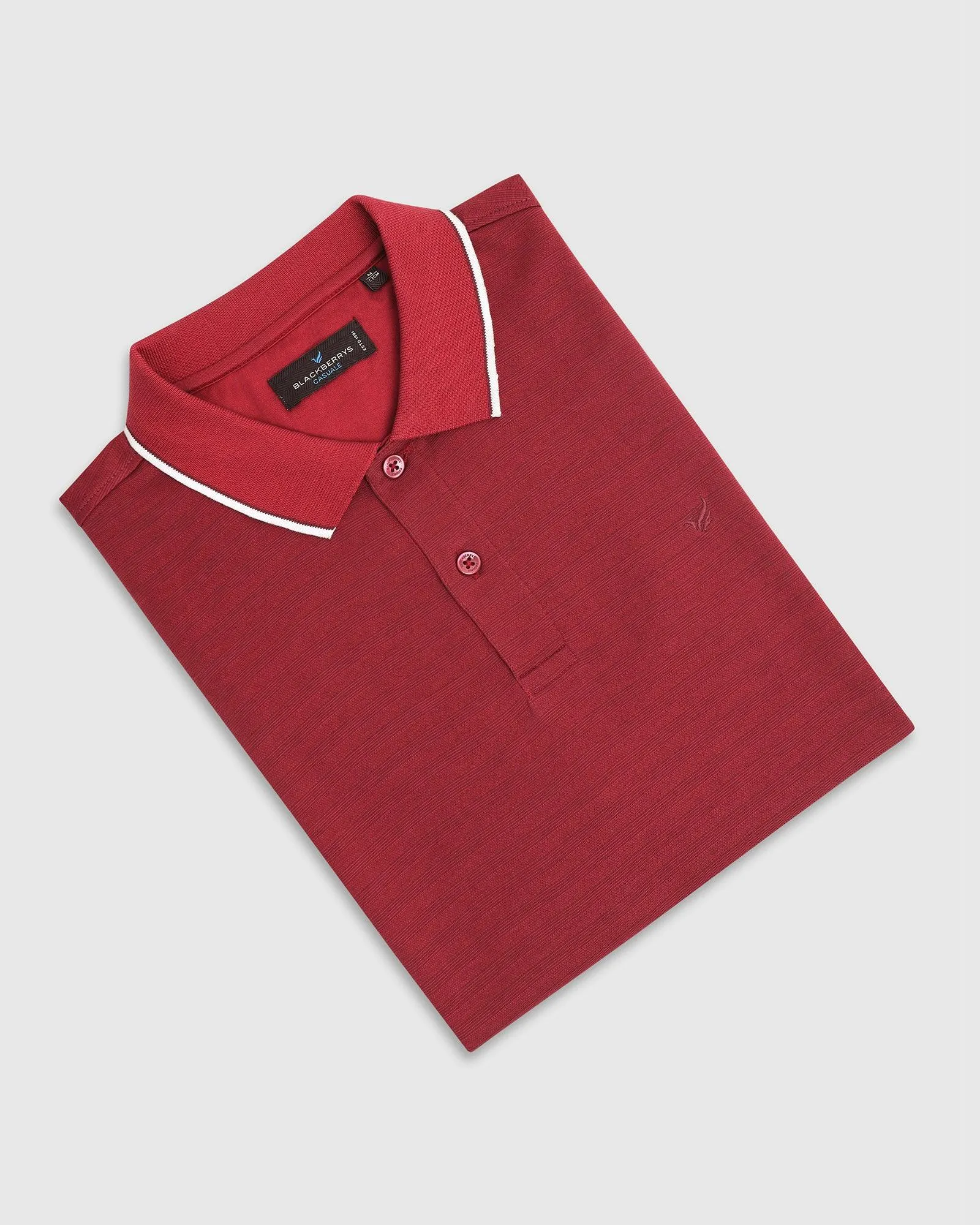 Polo Apple Red Textured T-Shirt - Kiyo