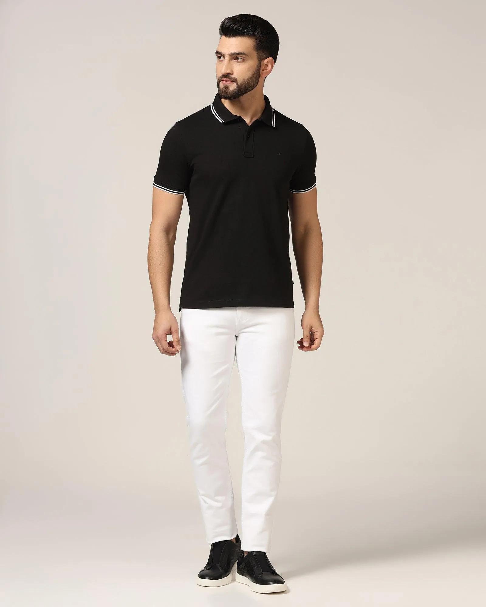 Polo Black Solid T-Shirt - Fifa