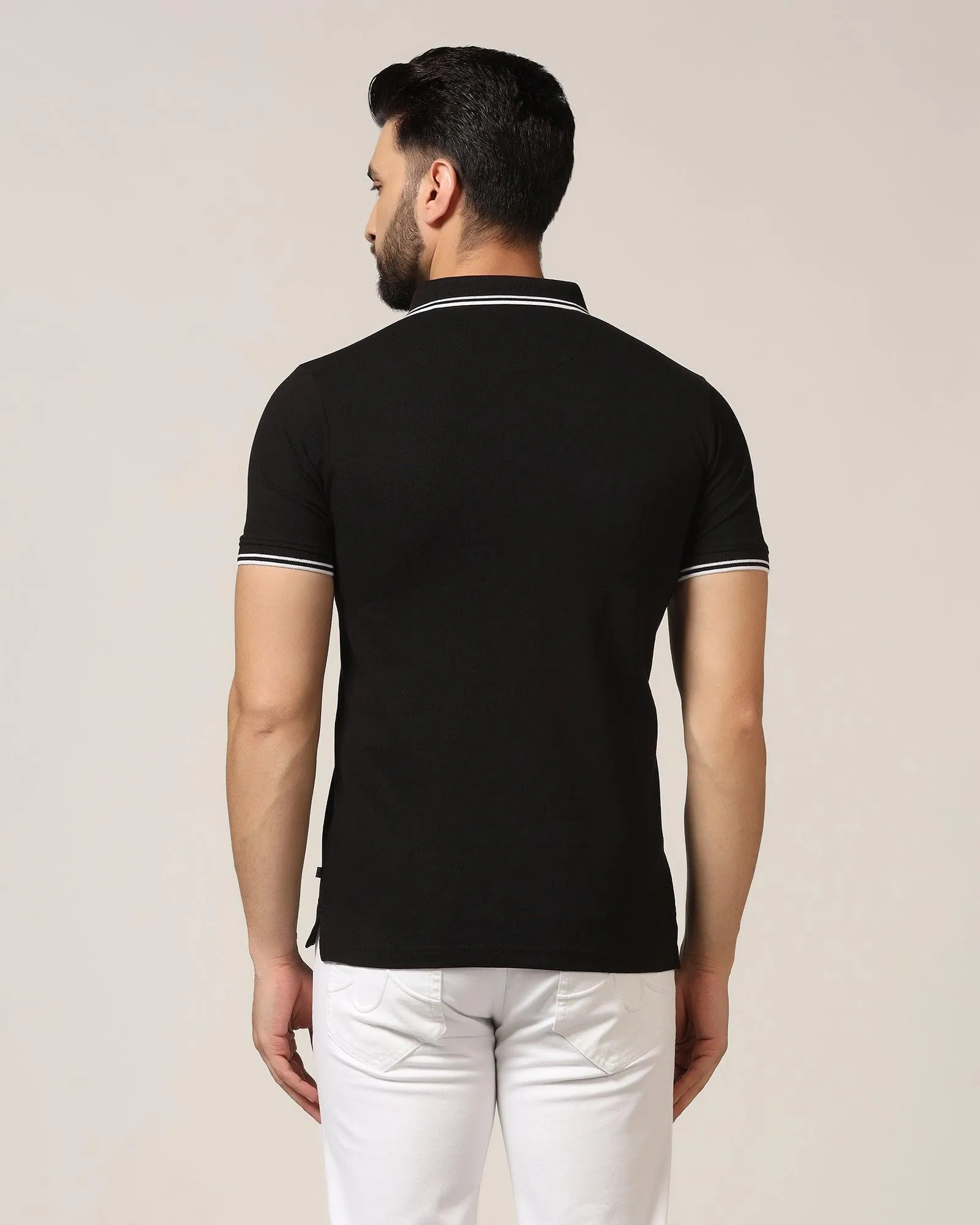 Polo Black Solid T-Shirt - Fifa