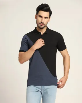 Polo Blue Melange Solid T-Shirt - Fab