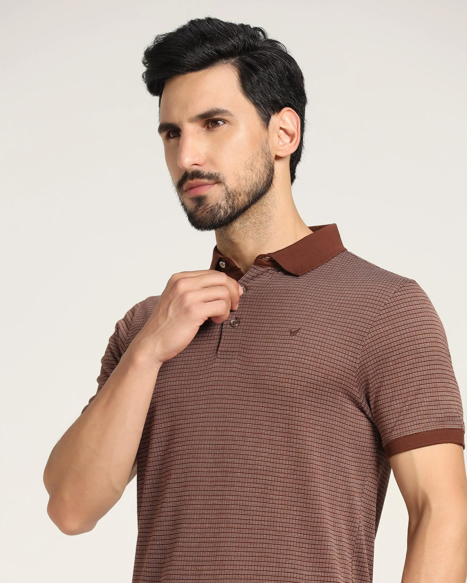 Polo Brown Printed T-Shirt - Jazz