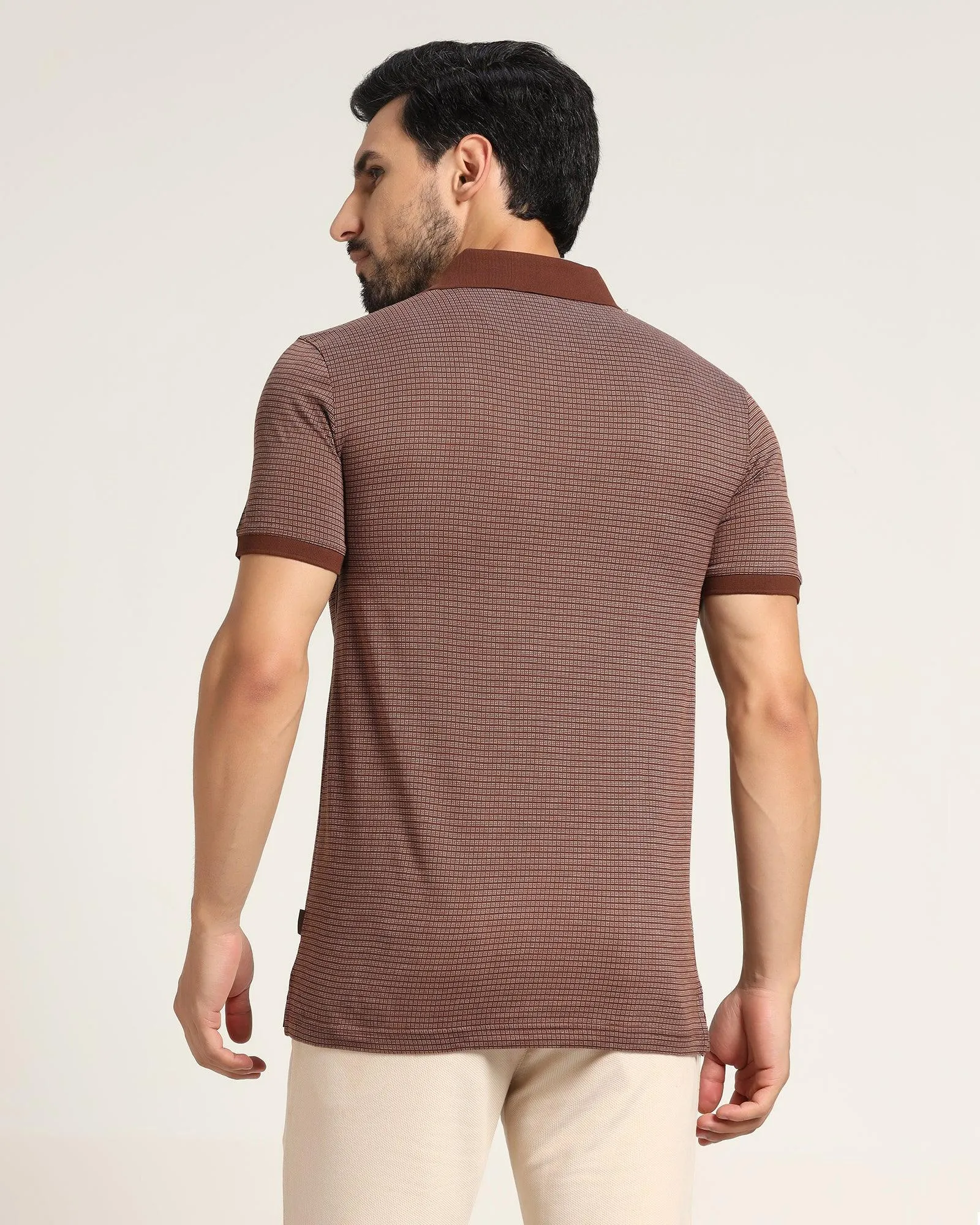 Polo Brown Printed T-Shirt - Jazz