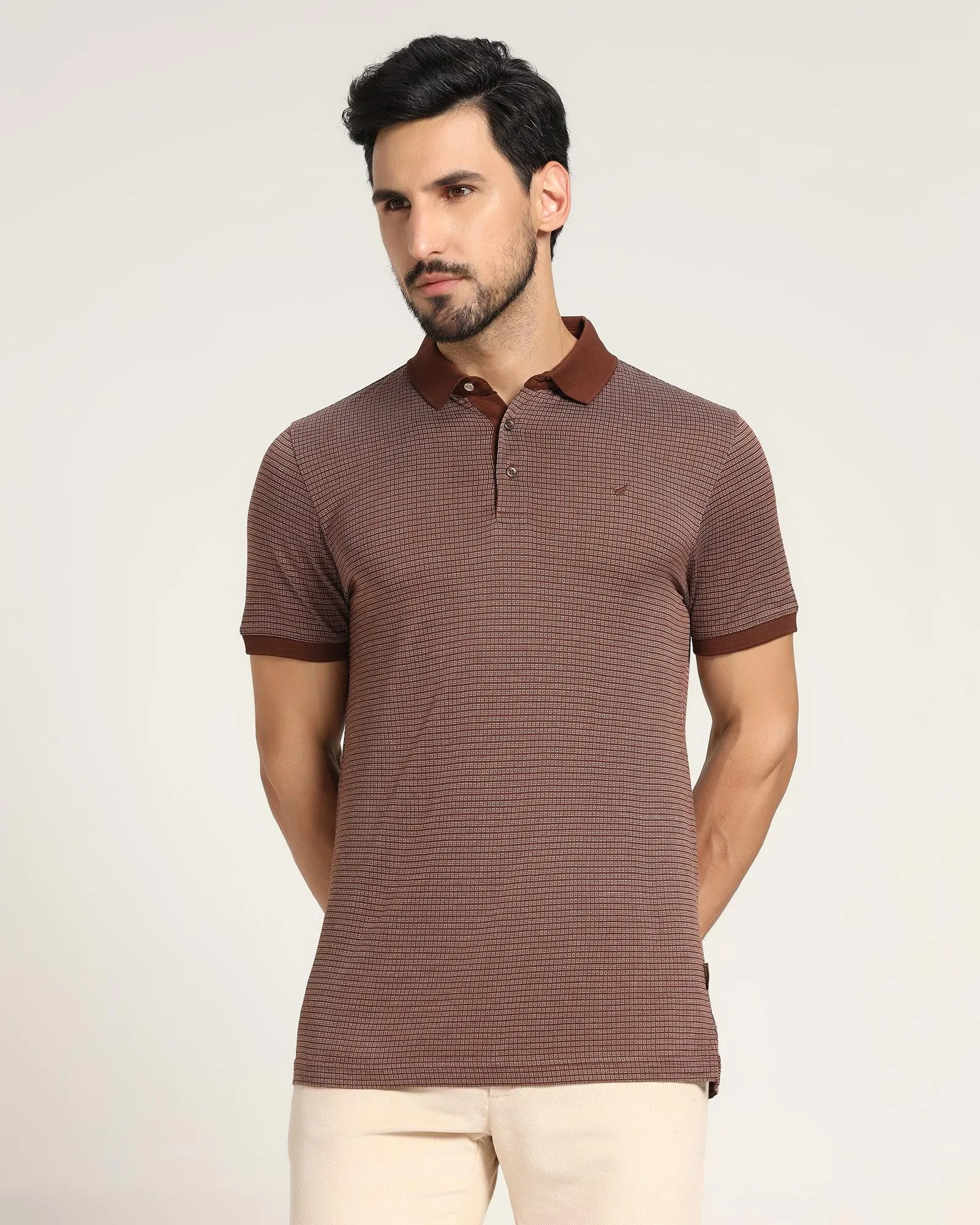 Polo Brown Printed T-Shirt - Jazz