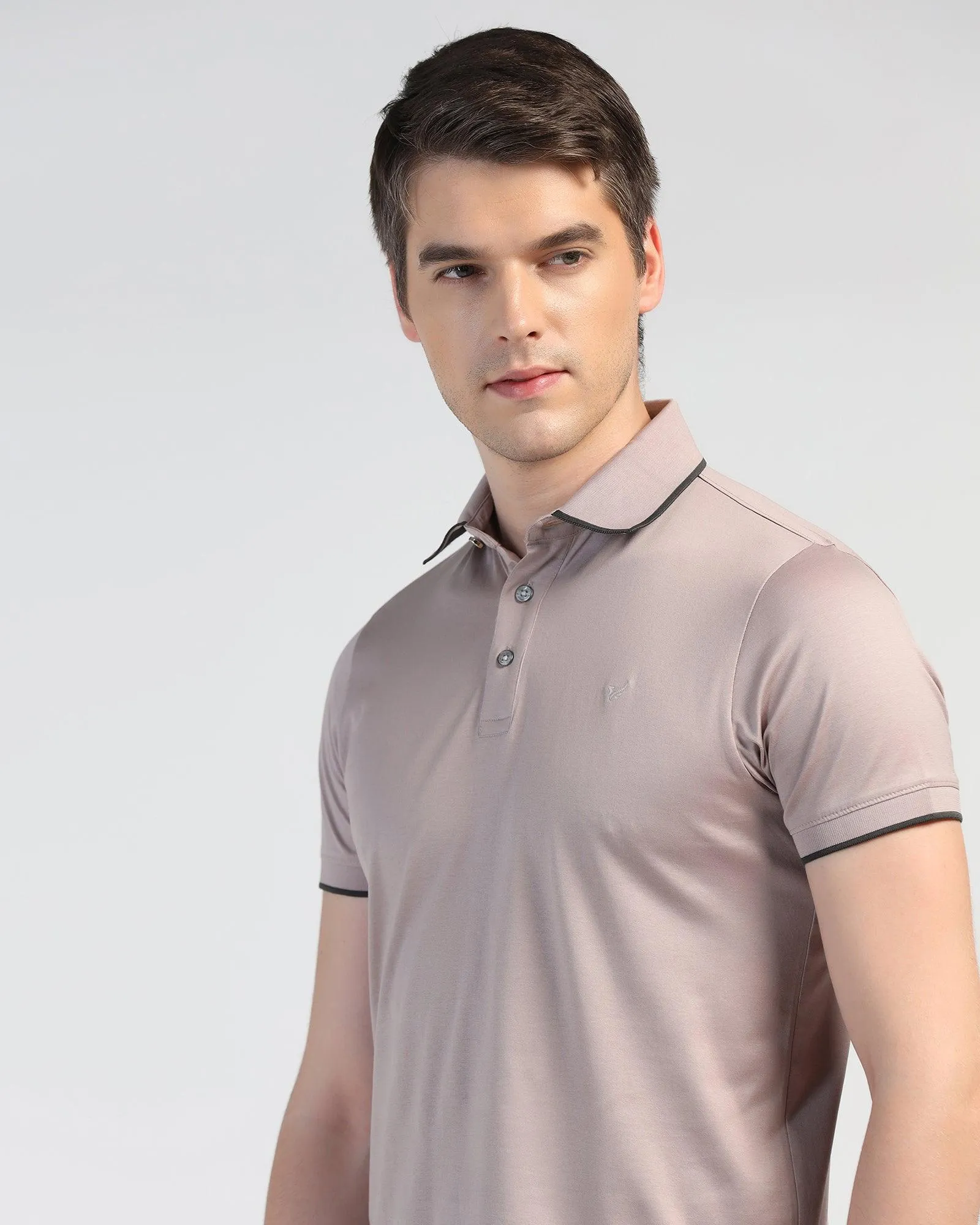 Polo Cloud Grey Solid T-Shirt - Ether