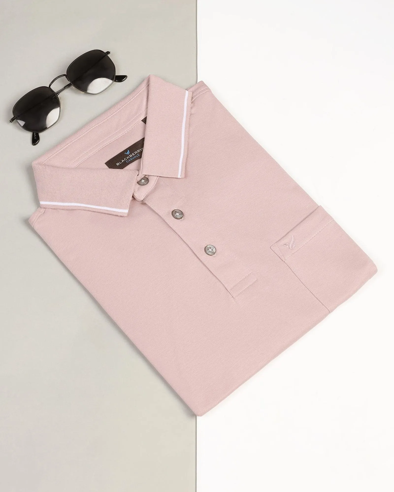 Polo Dusty Pink Solid T-Shirt - Adam