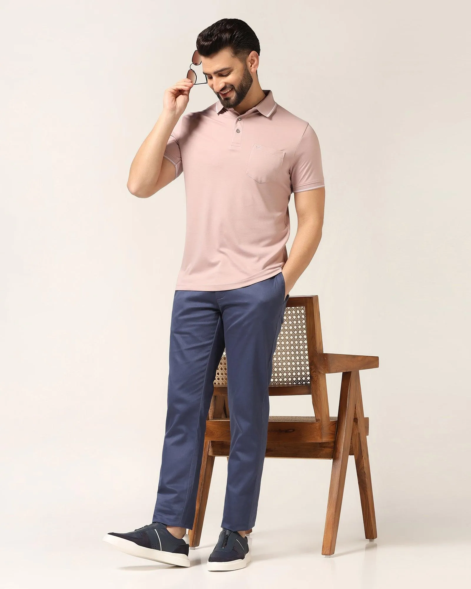 Polo Dusty Pink Solid T-Shirt - Adam