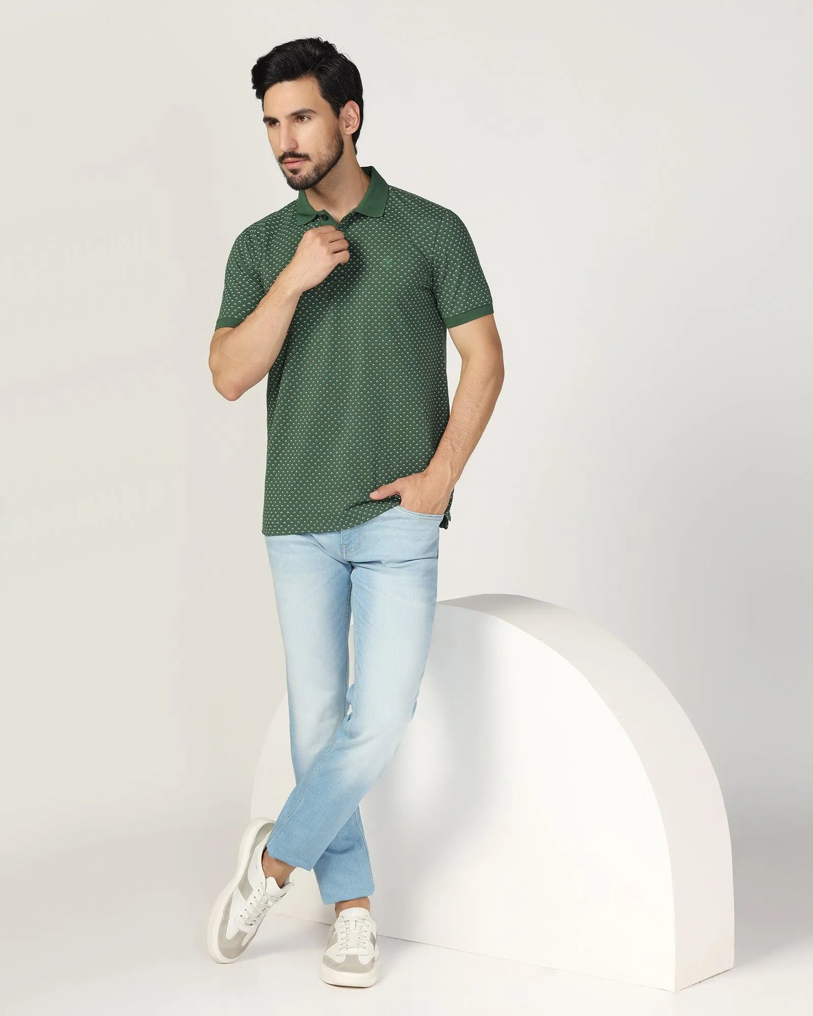 Polo Forest Green Printed T-Shirt - Pisces