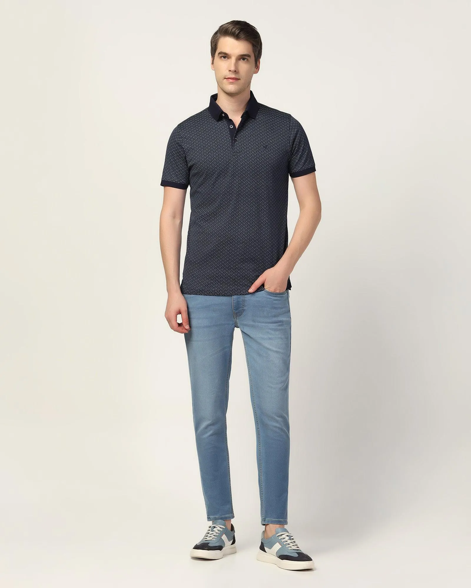 Polo Navy Printed T-Shirt - Perla