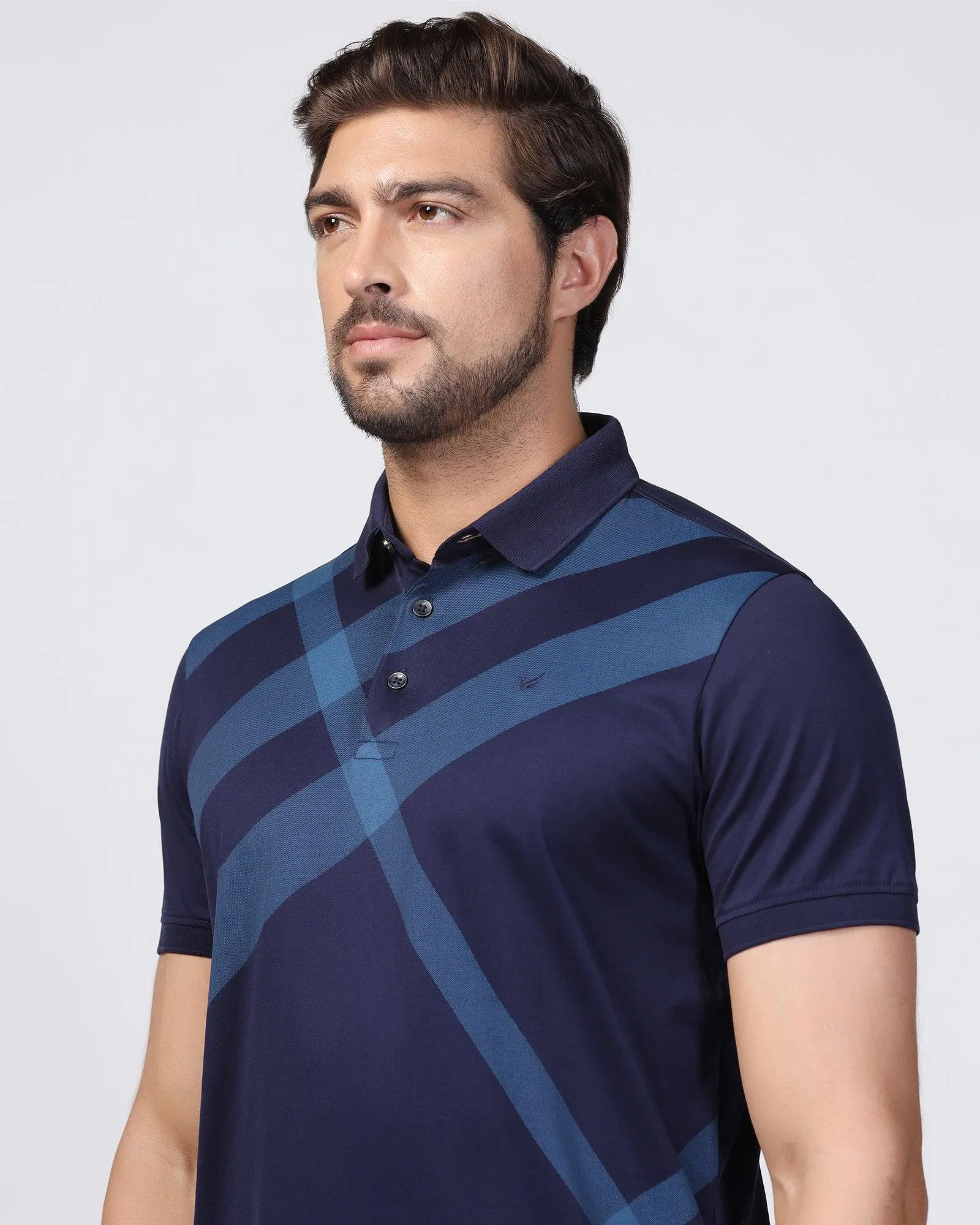 Polo Raven Blue Printed T-Shirt - Aquila