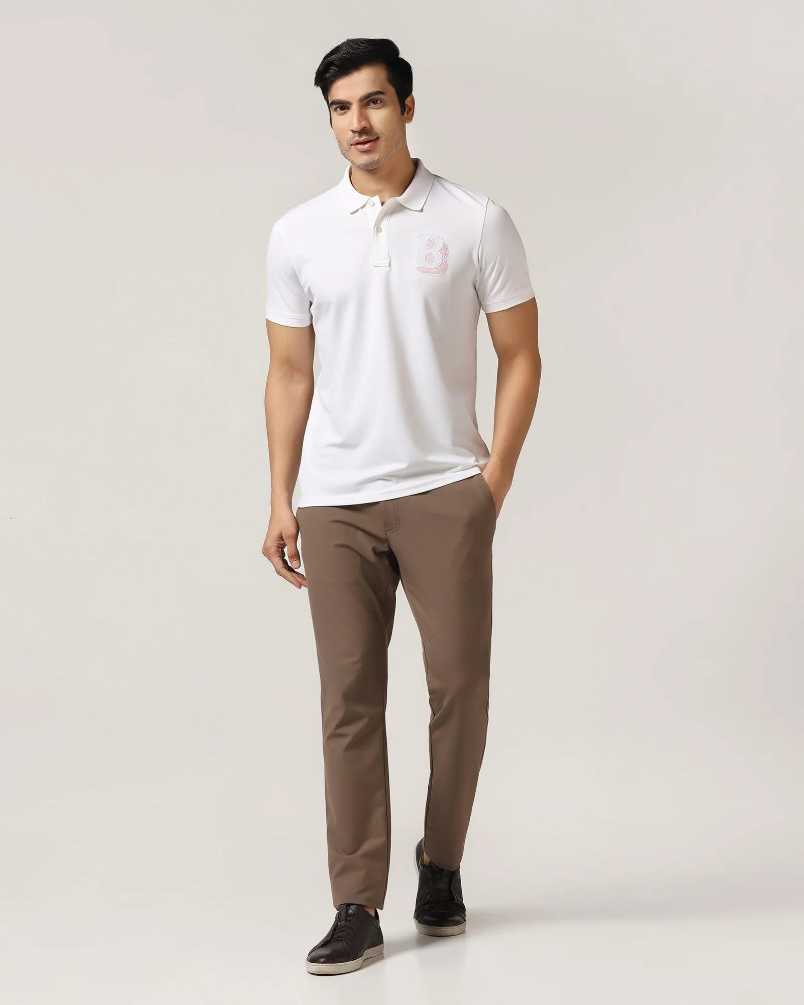 Polo White Solid T-Shirt - Burb