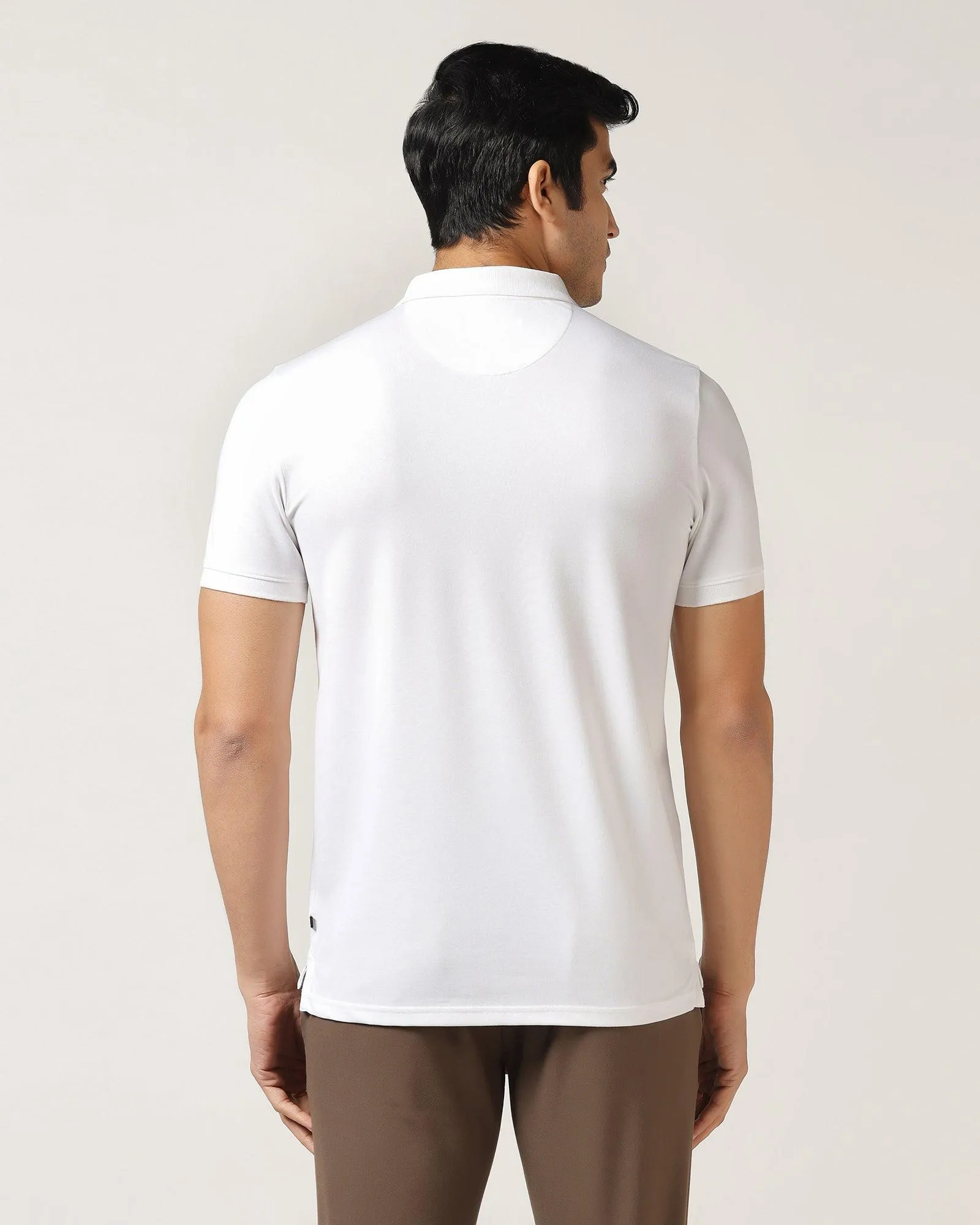 Polo White Solid T-Shirt - Burb