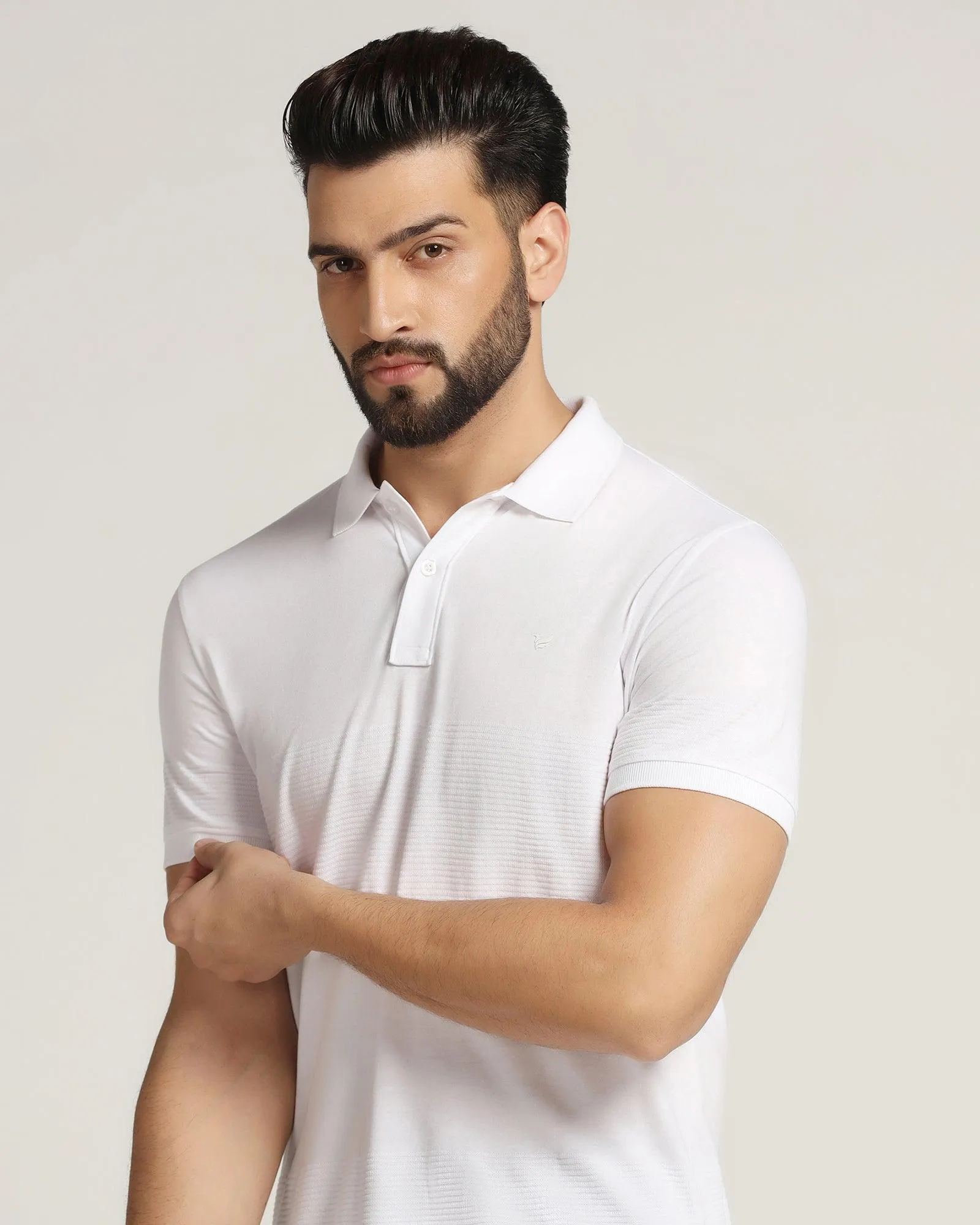 Polo White Stripe T-Shirt - Space