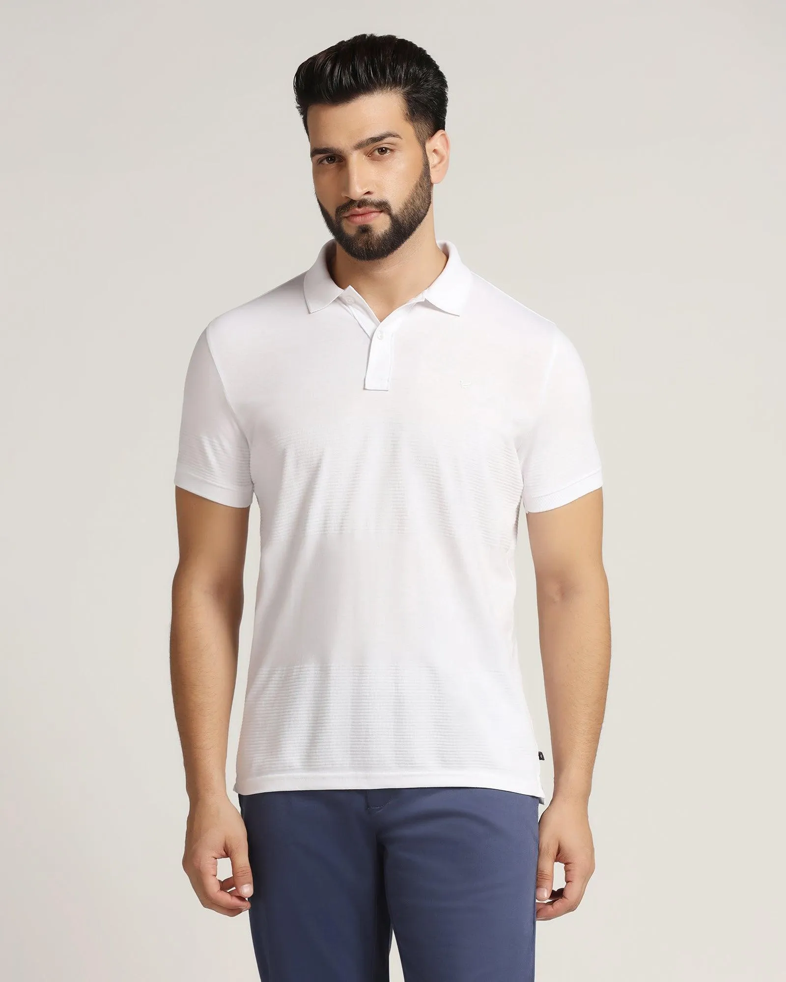 Polo White Stripe T-Shirt - Space