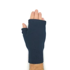 Recycled navy cashmere Kitten Mittens, men's short