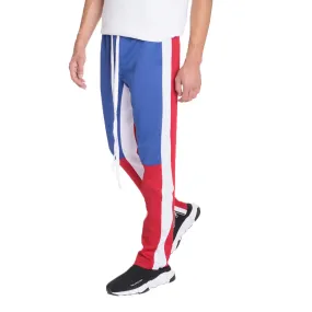 Red & Royal Blue Slim Fit Track Pants