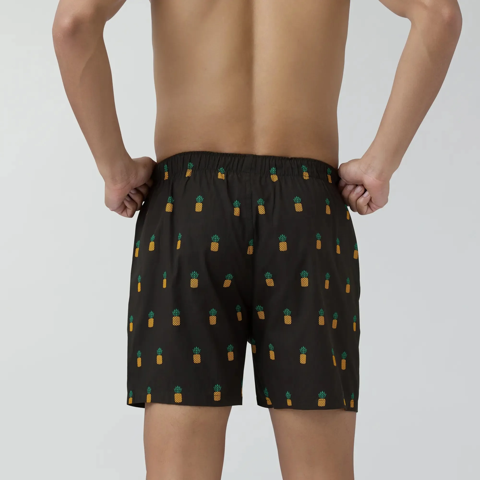 Remix Cotton Boxers Pineapple Black